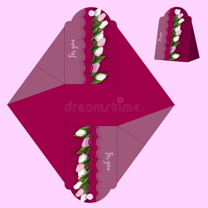 Gift Box Template Gift For Women s Day Cut Out And Fold The Packaging gift-box-template-gift-for-women-s-day-cut-out-and-fold-the-packaging