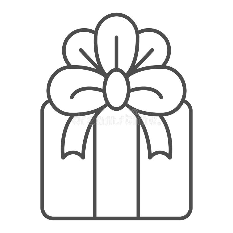 Thin ribbon bow thin line icon. Gift decoration vector