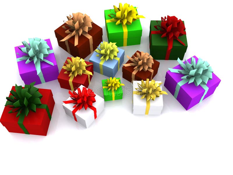 Christmas Clip Art, Stack of Gifts Boxes, Presents Pile, Package ...