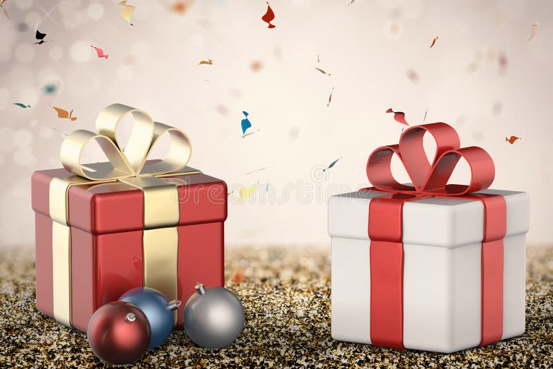 Gift Boxes with Christmas Balls Stock Illustration Illustration of paper, luxury 78405069