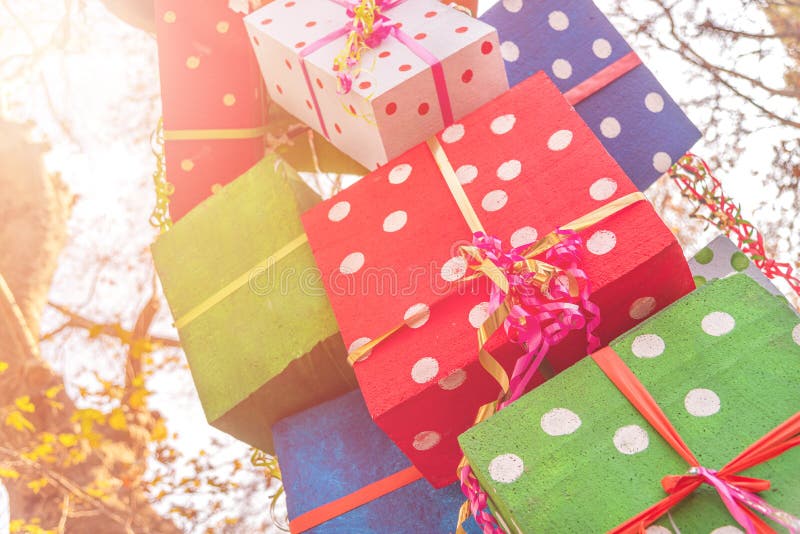 Gift Boxes Outdoor Installation Stock Image Image of large, outdoor