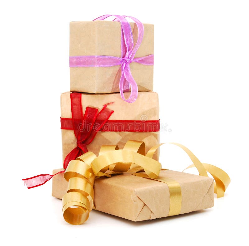 Gift boxes with a ribbon stock photo. Image of package 25140406