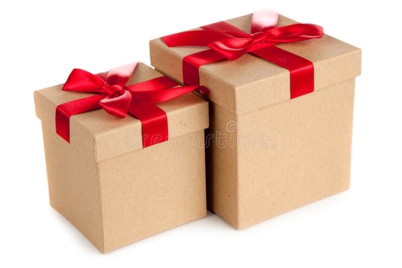 Gift Boxes on White Background Stock Image Image of present, gifts