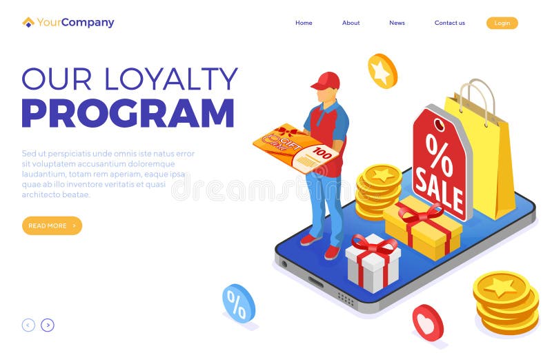Gift Card Customer Loyalty Programs Banner vector illustration