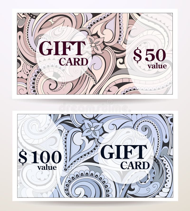 Gift card design stock vector. Illustration of ornate 68629312