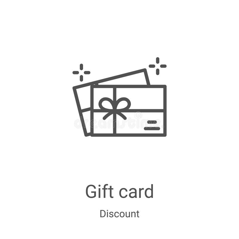 Gift Card Icon Vector From Discount Collection Thin Line Gift Card Outline Icon Vector Illustration Linear Symbol For Use On Web Stock Vector Illustration Of Birthday Back