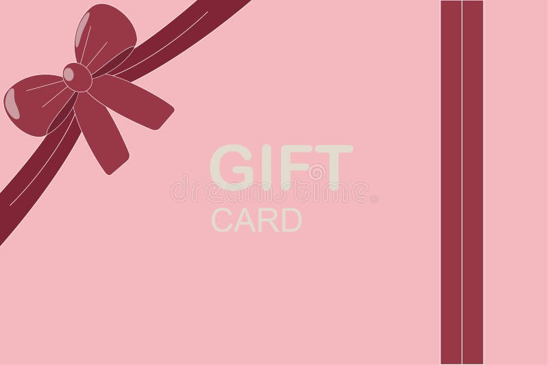 Gift Card. Pink Voucher for Present Stock Vector Illustration of