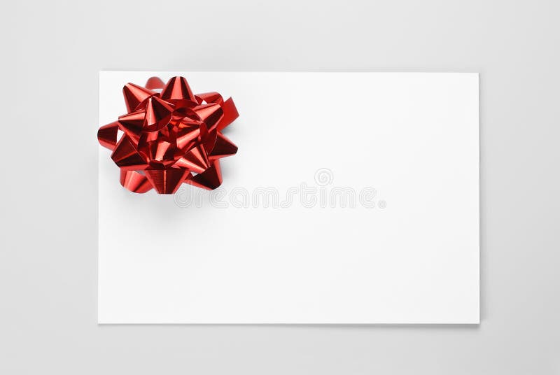 Gift card with red bow royalty free stock images