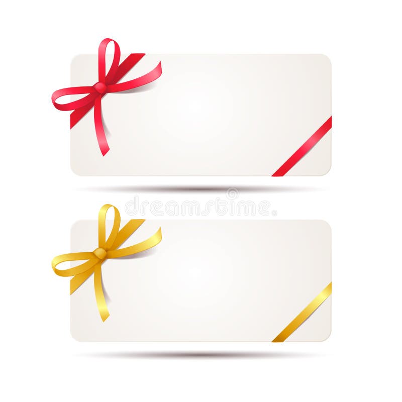 Premium PSD  White gift voucher with gold ribbon and bow discount coupon  isolated on transparent backckground