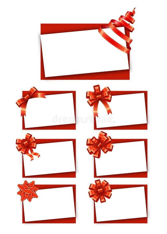 Gift Cards with Ribbons stock vector. Illustration of decorated 35382477