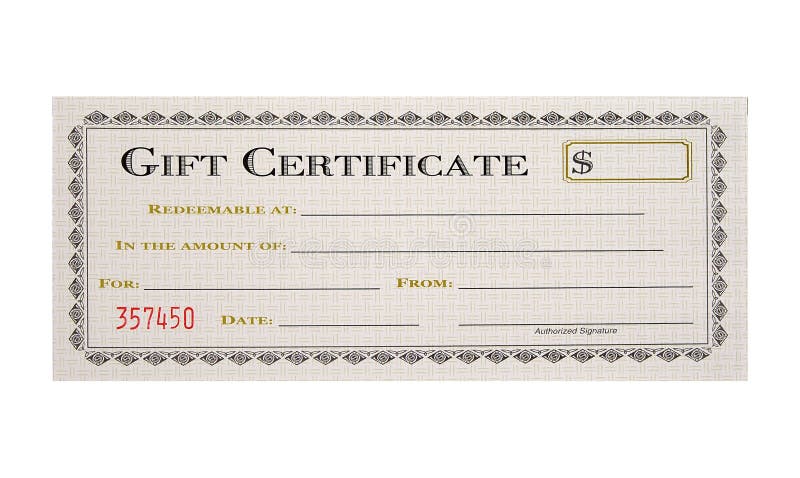 Gift Certificate stock photo. Image of amount, check, cheque - 305574