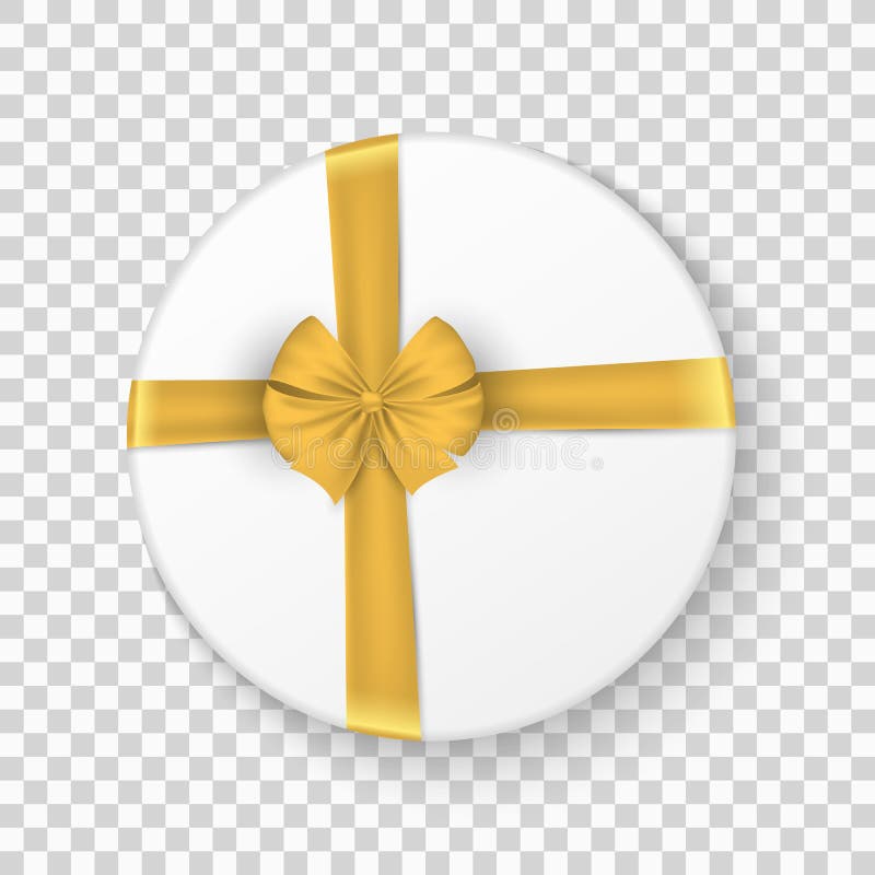 Gift closed white box with a gold bow on a transparent background. Christmas gift. Top view. Festive element. Vector illustration vector illustration Gift closed white box with a gold bow on a transparent background. Christmas gift. Top view. Festive element. Vector illustration vector illustration