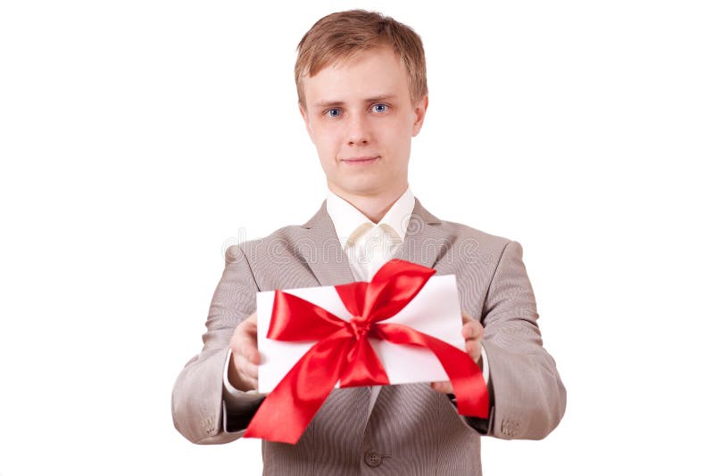 Gift with Decorative Red Ribbon Bow Stock Photo Image of knot, giving 23222804