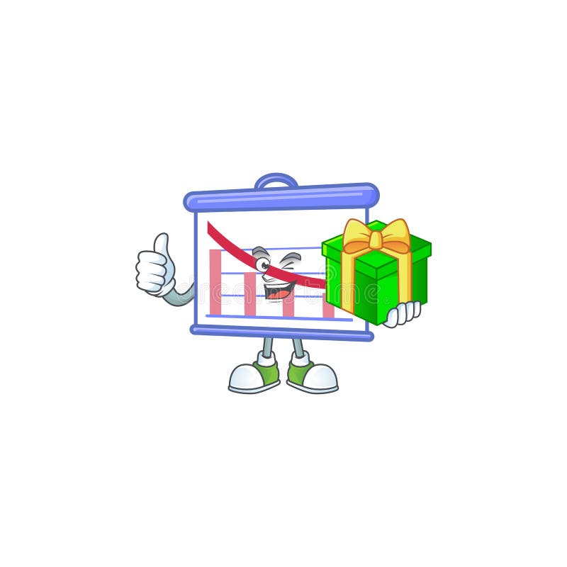 With gift down graphic board for decrease report vector illustration. Decrease arrow icon vectors