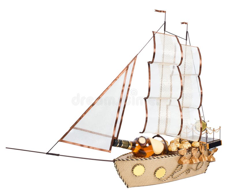 Gift in Form Layout Sailing Ship Stock Image - Image of mast ...