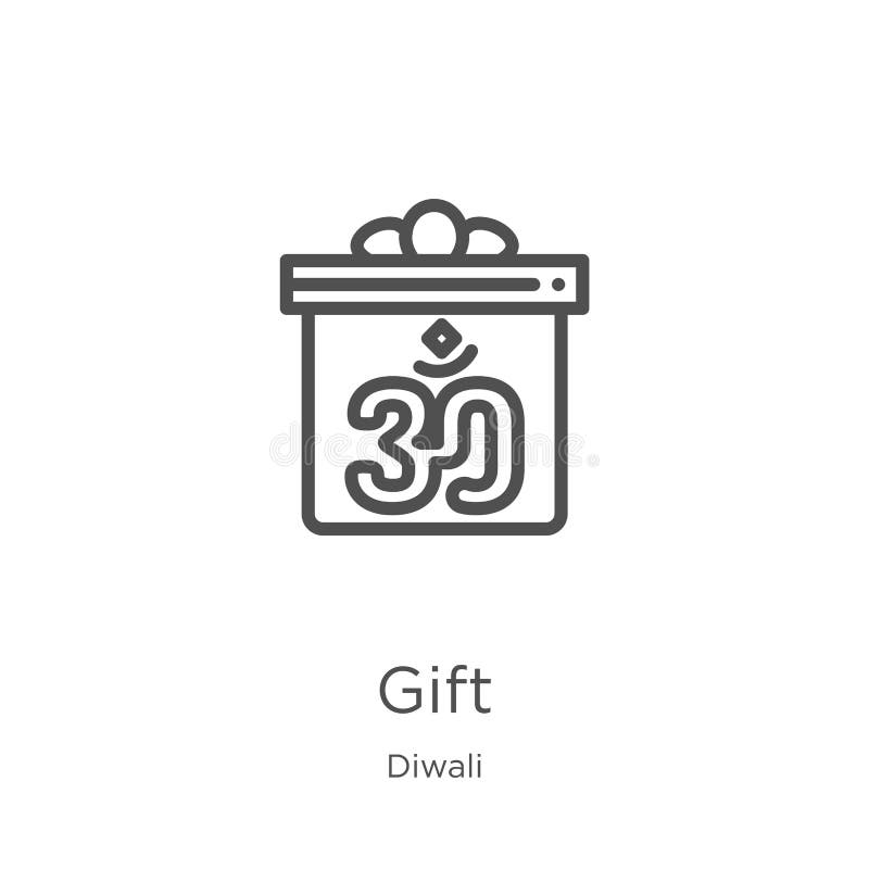 gift icon vector from diwali collection. Thin line gift outline icon vector illustration. Outline, thin line gift icon for website royalty free illustration gift icon vector from diwali collection. Thin line gift outline icon vector illustration. Outline, thin line gift icon for website royalty free illustration