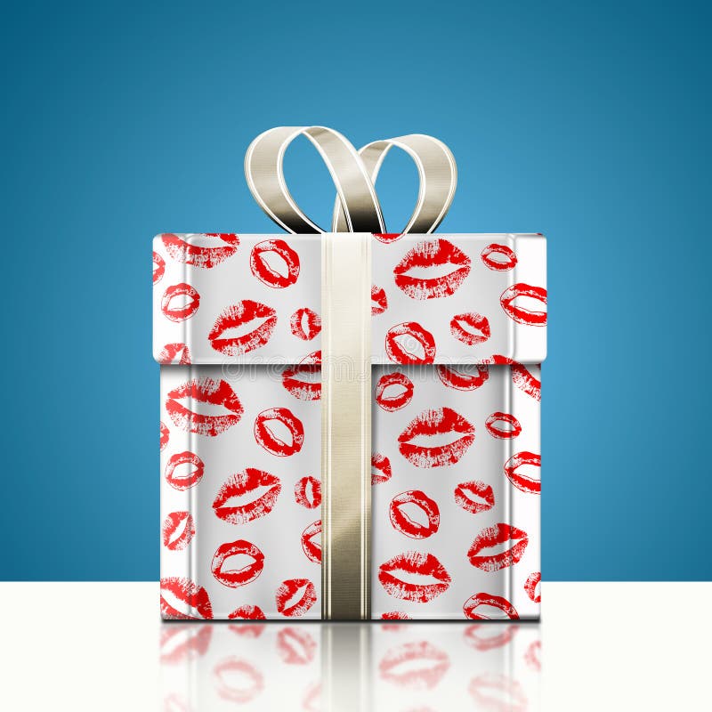 Gift and kiss stock image. Image of surprise, packing 36684419