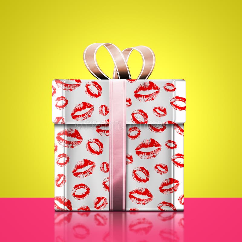 Gift and kiss stock image. Image of surprise, packing 36684419