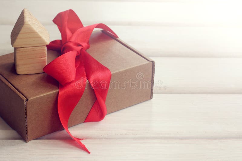 Gift met een huis stock afbeelding Gift met een huis stock afbeelding