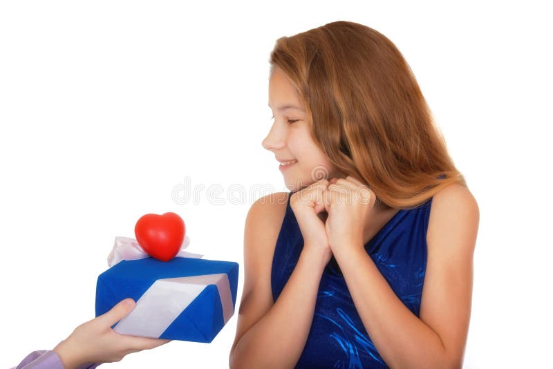 Gift met het symbool van liefde voor een tiener royalty-vrije stock foto