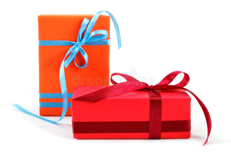Gift pack on a white. stock image. Image of cheerful 27808937