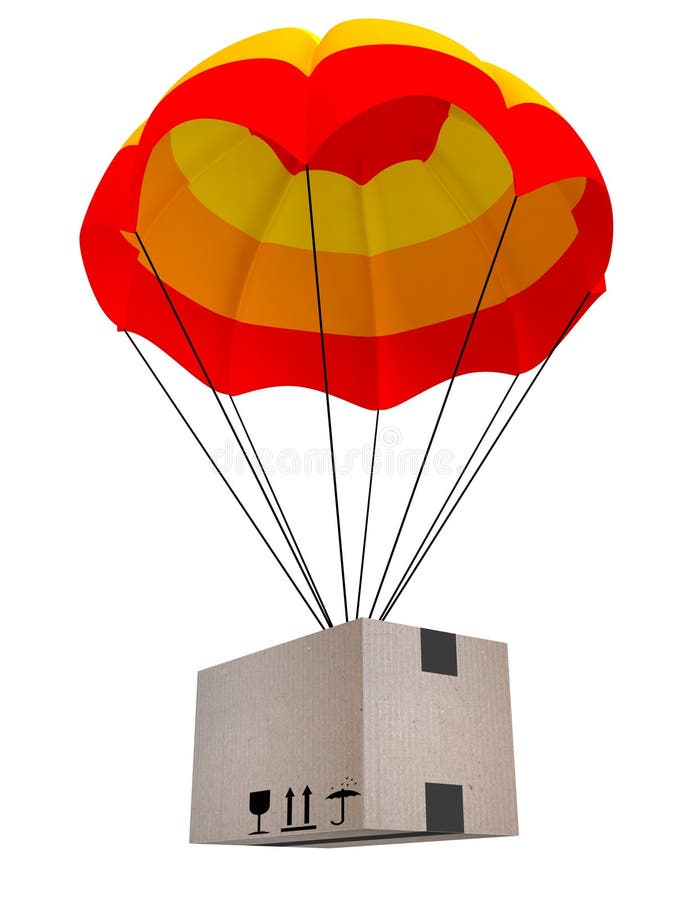 Gift and parachute stock illustration. Illustration of delivery - 40100799