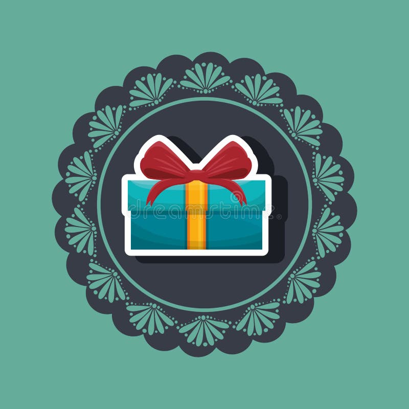 Gift present box ribbon stock illustration. Illustration of background