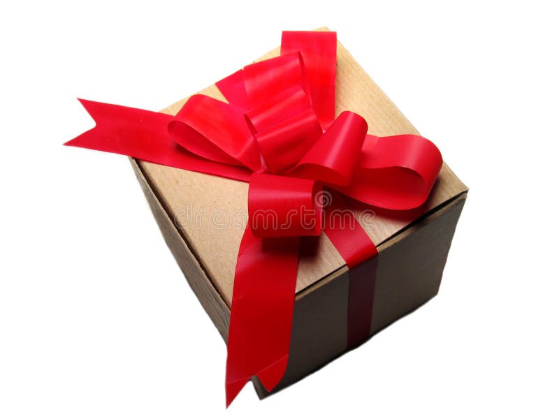 Download Gift With Red Bow stock image. Image of valentines, white - 225933