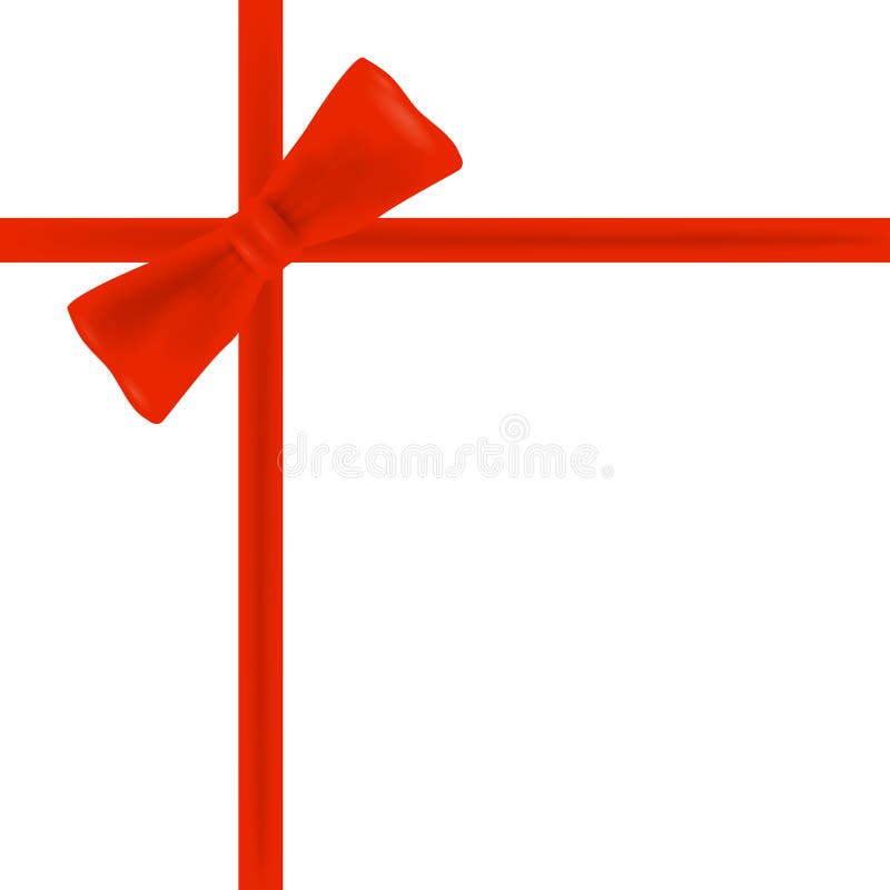 Gift red bow with ribbons royalty free illustration