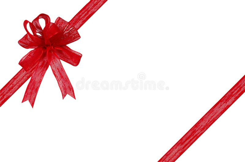 Gift ribbon and bow on a white background royalty free stock image