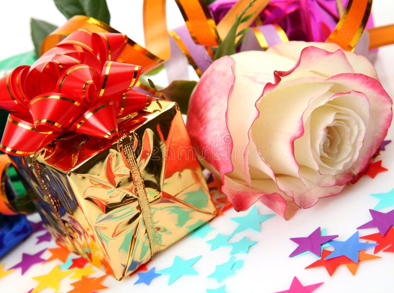 Gift and rose stock image. Image of ornament, rose, decorative 26608831