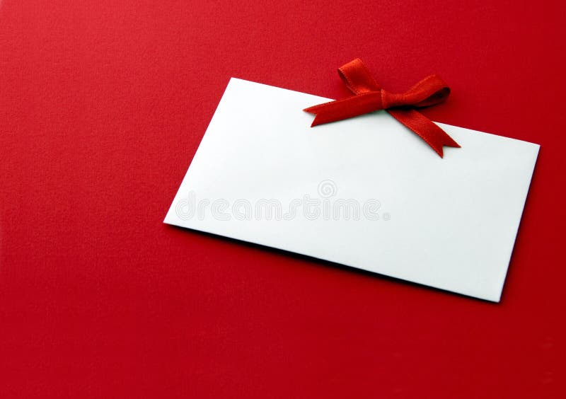 Gift tag with red bow