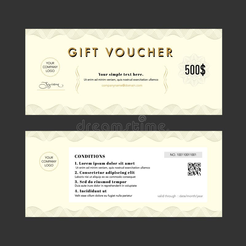 Gift Voucher Elegant Design Certificate Coupon Template Backgrou Stock