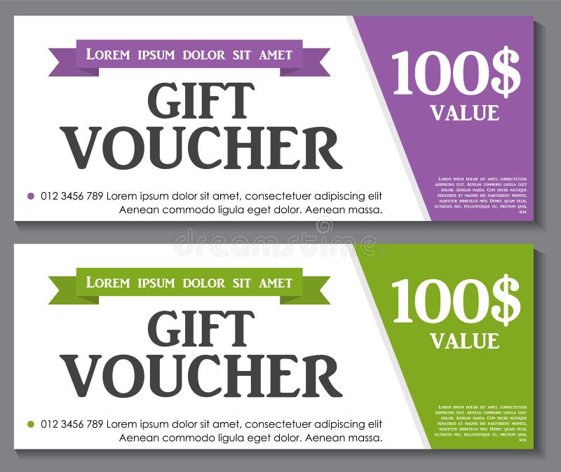 Gift Voucher Template with Sample Text Vector Stock Vector
