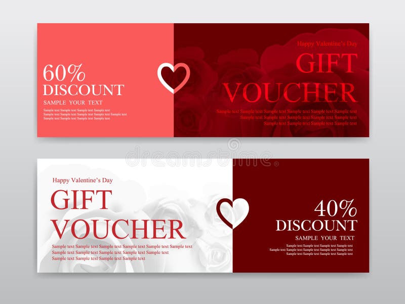 Gift Voucher For Valentine`s Day royalty free illustration Gift Voucher For Valentine`s Day royalty free illustration