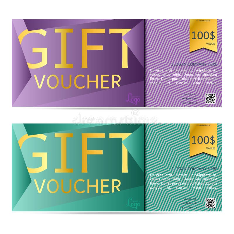 Gift Voucher Vector Illustration Coupon Template for Company Cor Stock Vector Illustration of