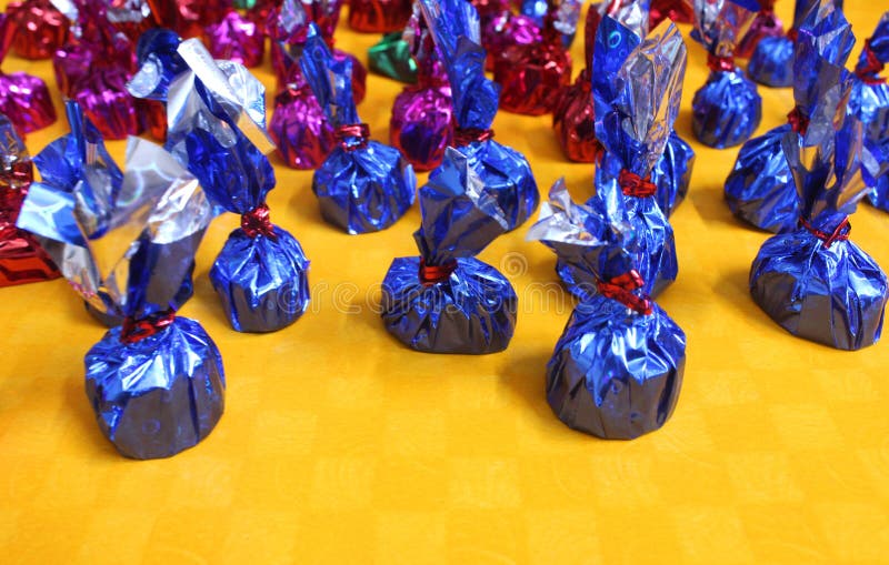 Gift Wrapped Indian Handmade Chocolates Stock Photo Image of potli