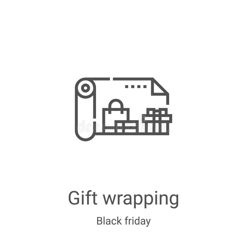 Gift Wrapping Icon Vector from Black Friday Collection. Thin Line Gift