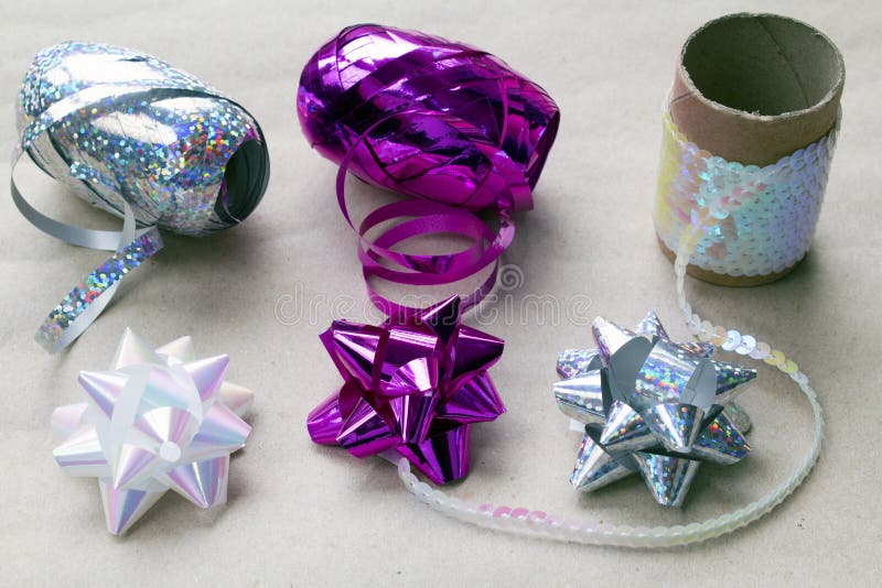 Gift Wrapping Ribbons and Bows Stock Image Image of recycled, sparkle