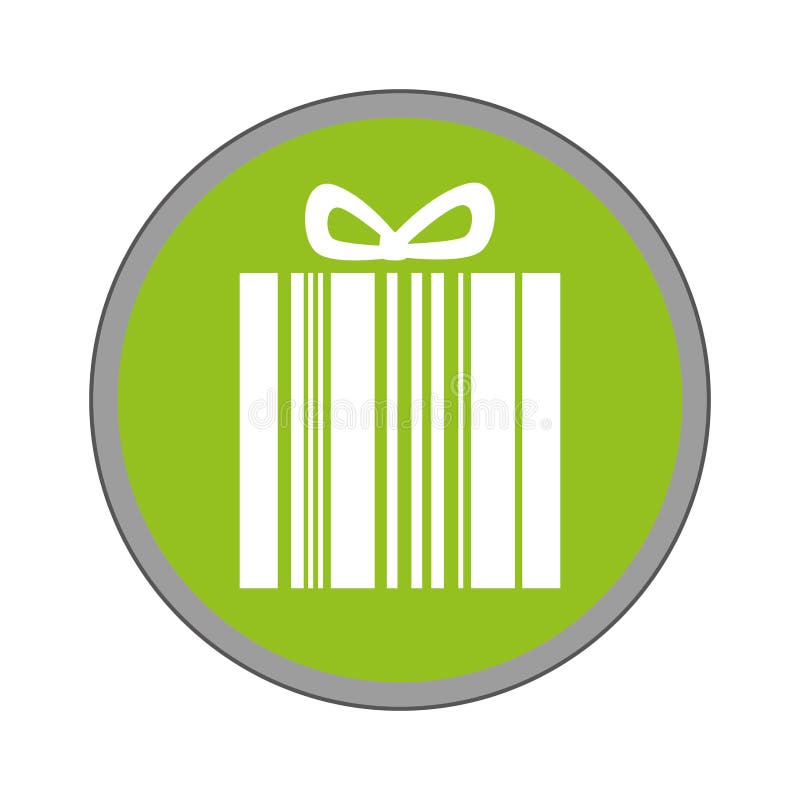 Giftbox-Geschenk mit Barcode lokalisierter Ikone lizenzfreie abbildung
