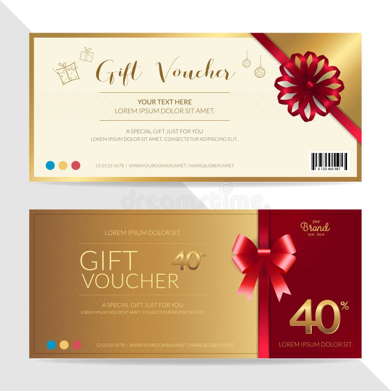 Giftcertificaat, bon, giftkaart of het malplaatje van de contant geldcoupon binnen vector illustratie Giftcertificaat, bon, giftkaart of het malplaatje van de contant geldcoupon binnen vector illustratie