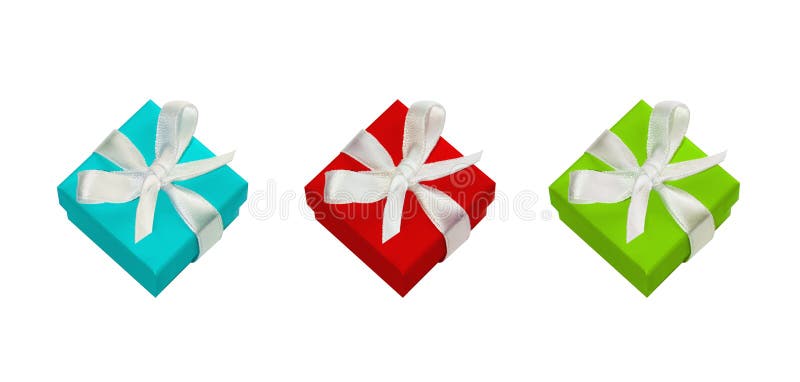 Giftdozen met witte satijnboog royalty-vrije stock afbeelding Giftdozen met witte satijnboog royalty-vrije stock afbeelding