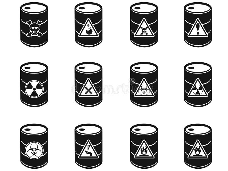 Giftiger Sondermüll barrels Ikone stock abbildung Giftiger Sondermüll barrels Ikone stock abbildung