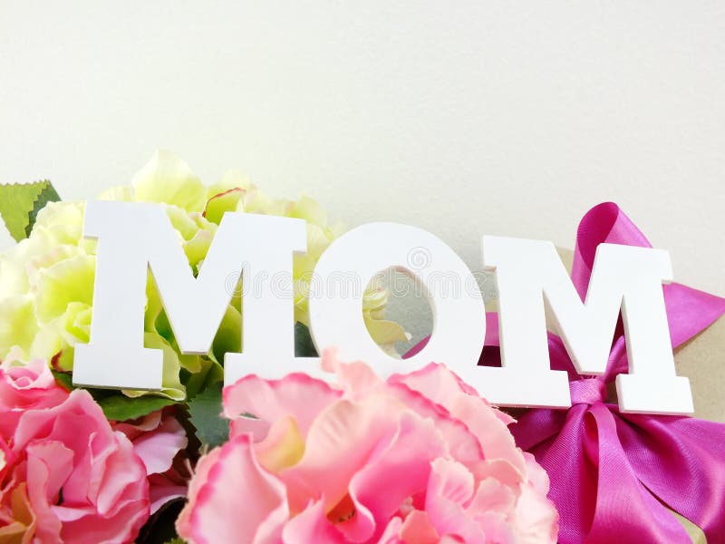 Gifts and beautiful bouquet of flowers for mom