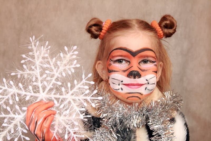 Gigl met kerstsneeuwvlok stock afbeeldingen