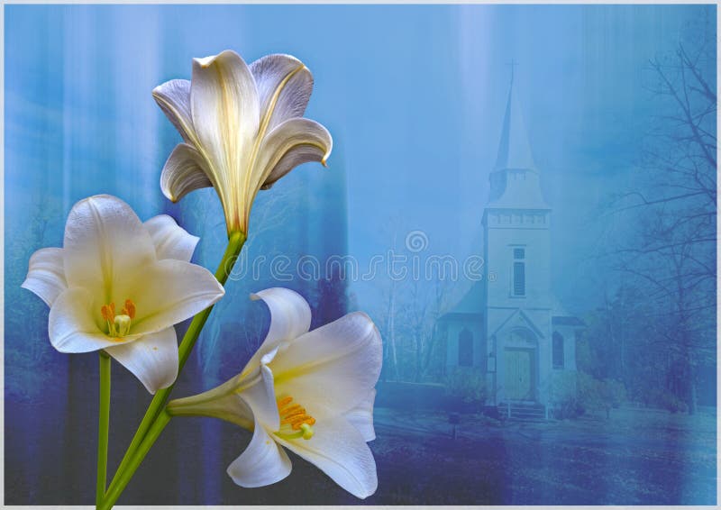 Gigli e chiesa fotografia stock libera da diritti Gigli e chiesa fotografia stock libera da diritti