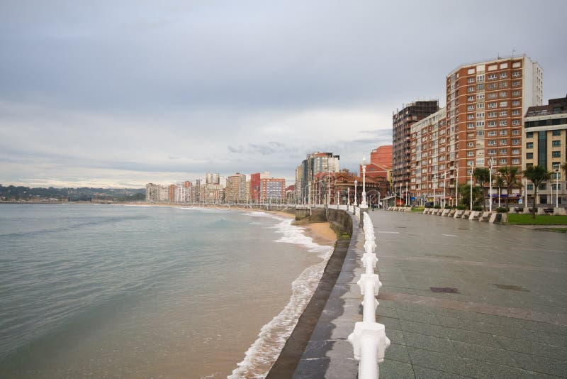 Cityscape from Gijon, Spain with ocean. Cityscape from Gijon, Spain with ocean