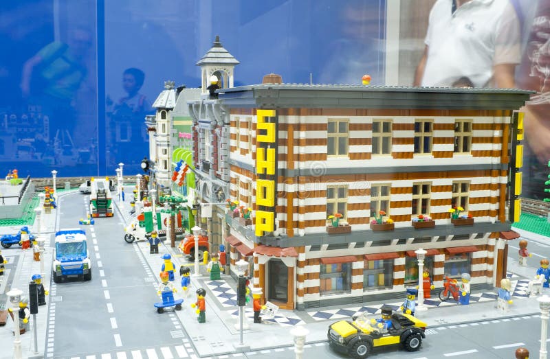 GIJÓN, August 7, 2019. Miniature replica of a modern city. stock photography GIJÓN, August 7, 2019. Miniature replica of a modern city. stock photography