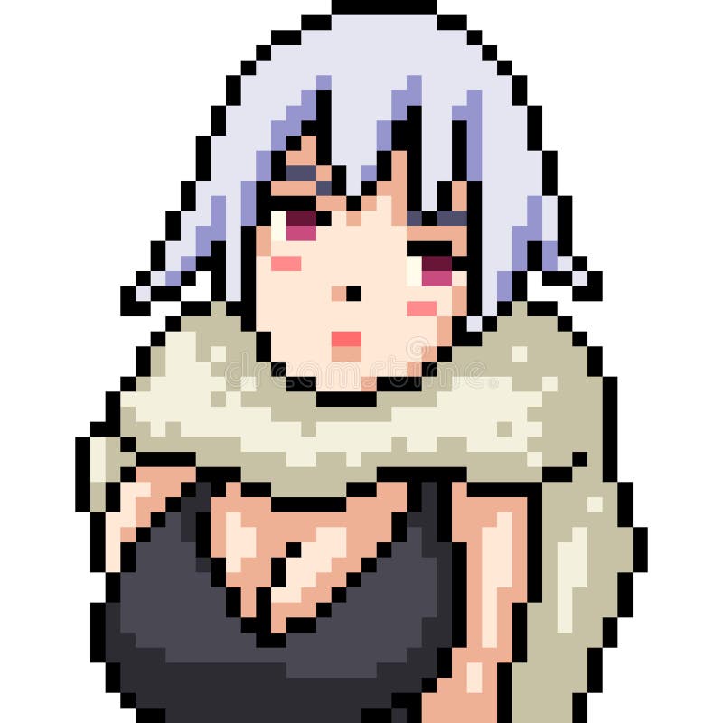 Vetor de vector pixel art anime gil do Stock