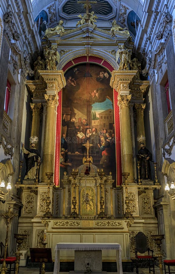 Gilded Altar in the Gothic Monument Church of Saint Francis Porto ...